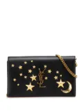 Saint Laurent Pre-Owned 2000-2024 Leather Moon and Star Monogram Kate Wallet On Chain crossbody bag - Black