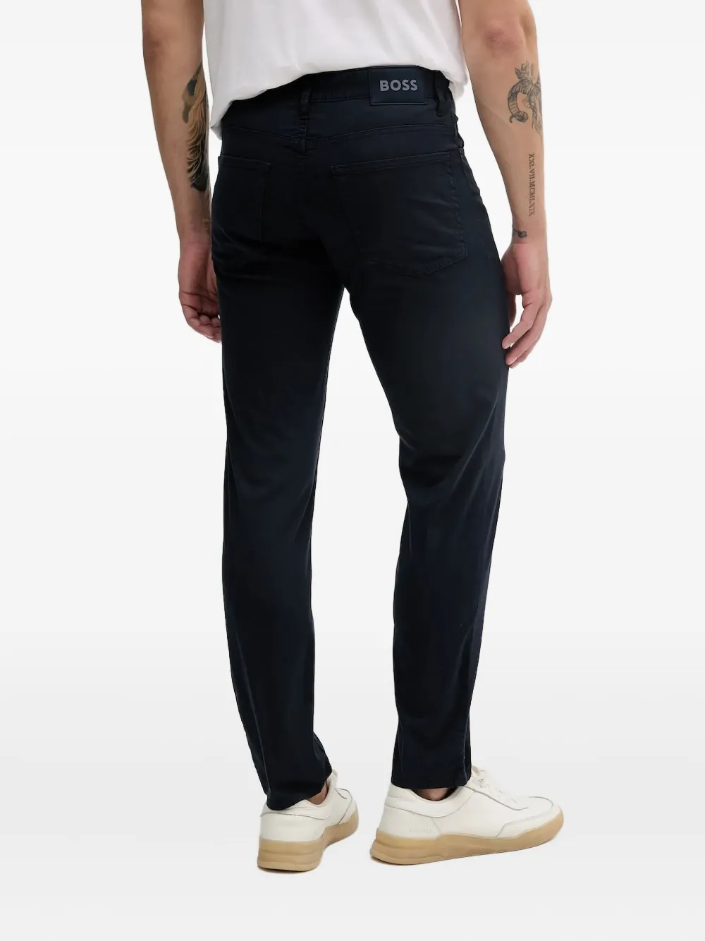 BOSS Jeans met logoplakkaat - Blauw
