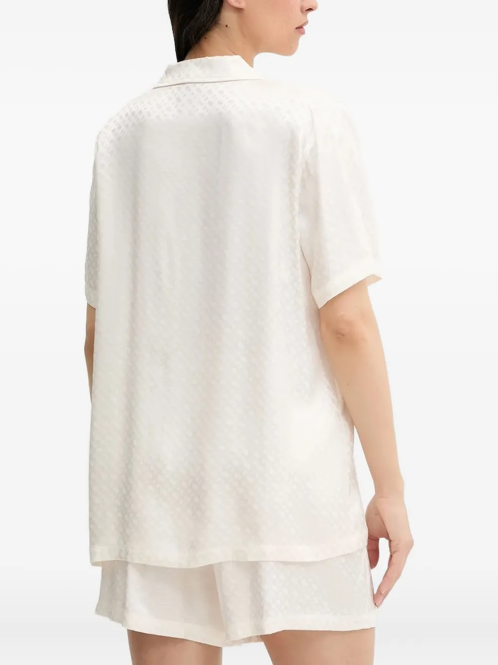 Hugo Boss Geometric-pattern Pyjamas In White