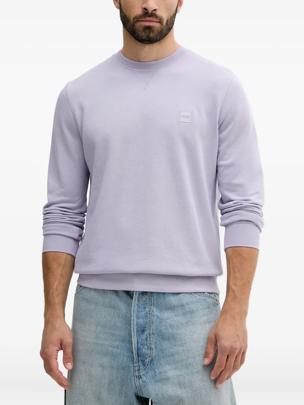 BOSS logo-patch sweatshirt | Purple | Image 1