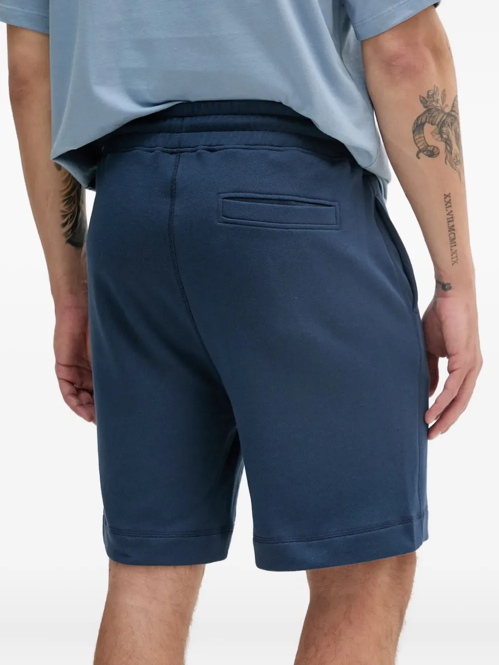 BOSS Shorts met logopatch en trekkoord Blauw