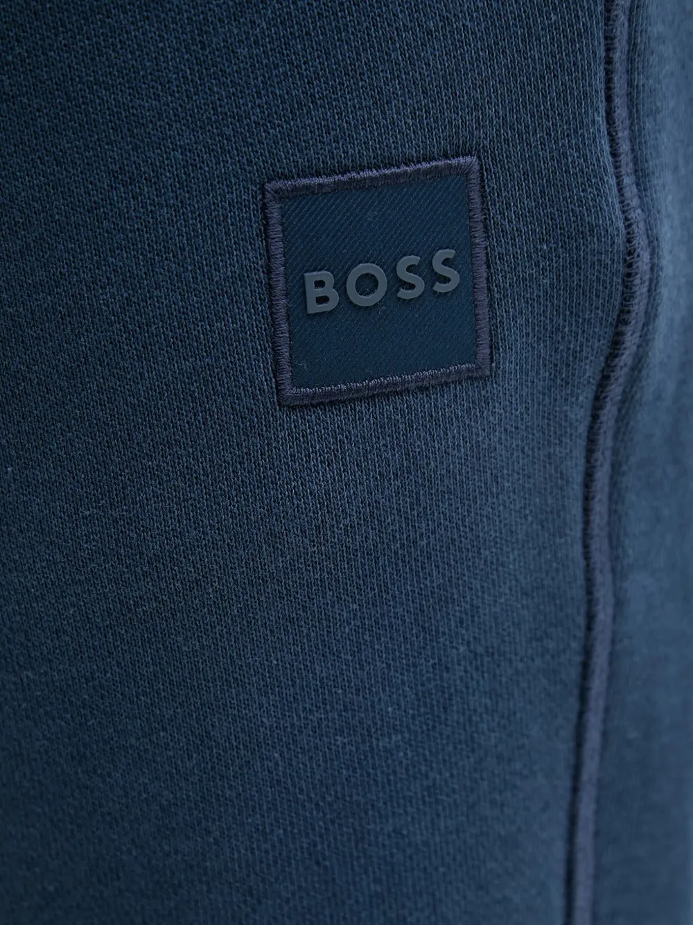 BOSS Shorts met logopatch en trekkoord Blauw