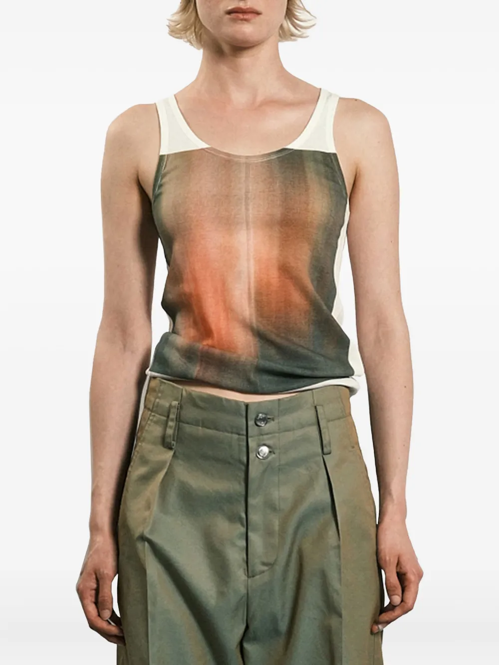 Tanaka abstract-print tank top - ピンク Tanaka abstract-print tank top - ピンク