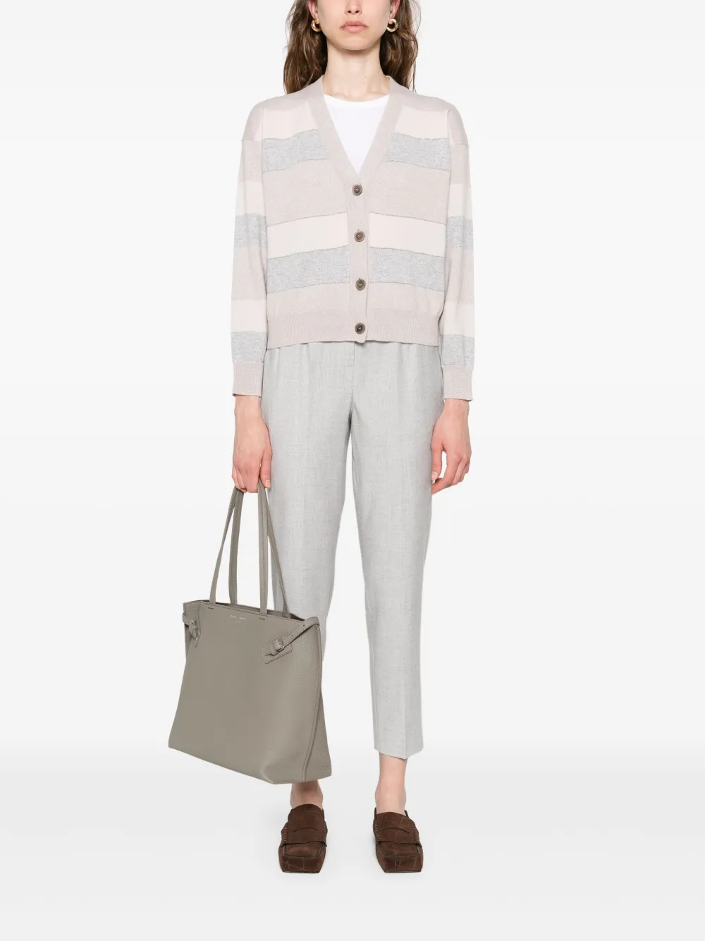 Peserico Cropped broek met elastische taille Grijs
