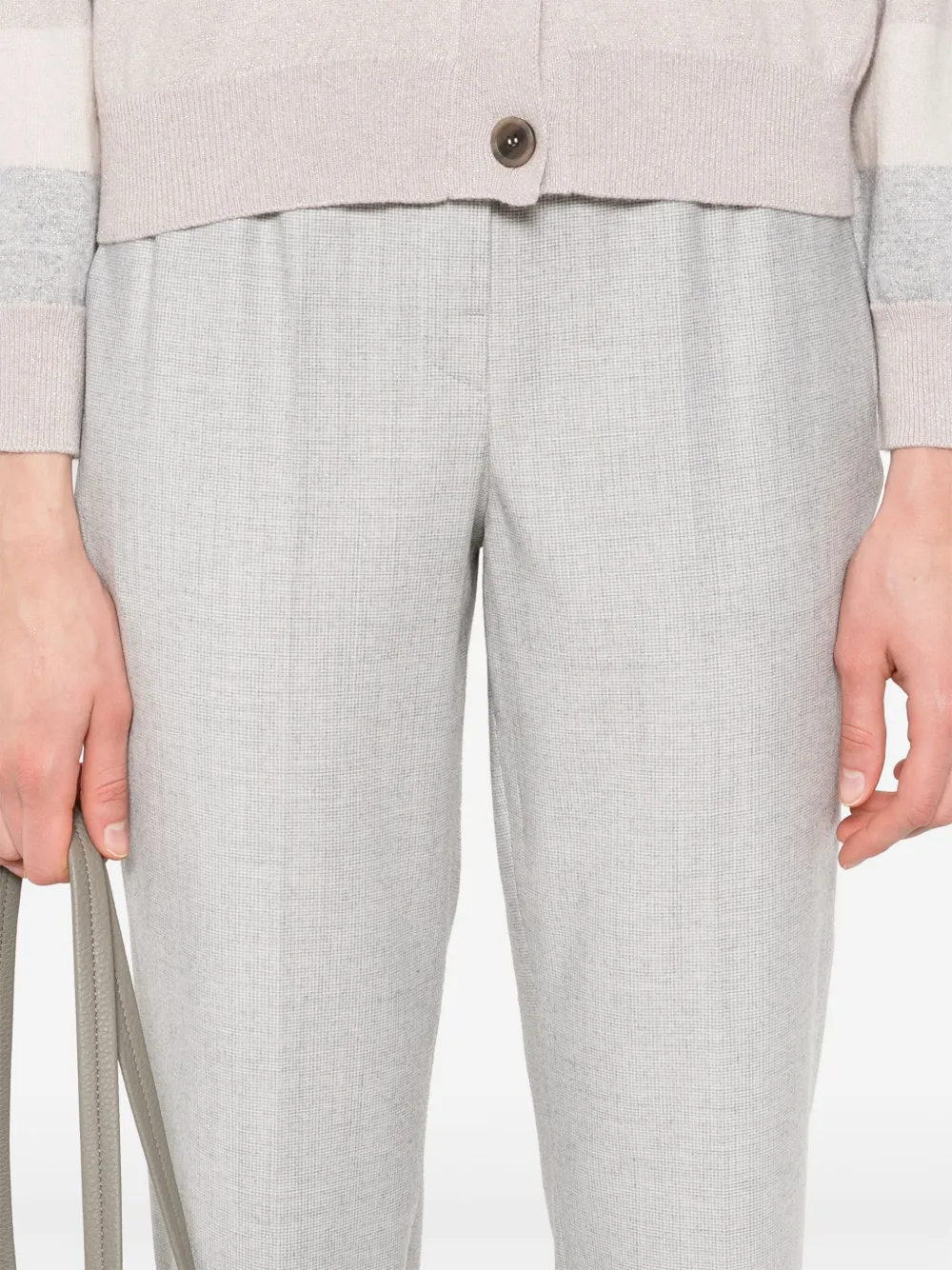Peserico Cropped broek met elastische taille Grijs