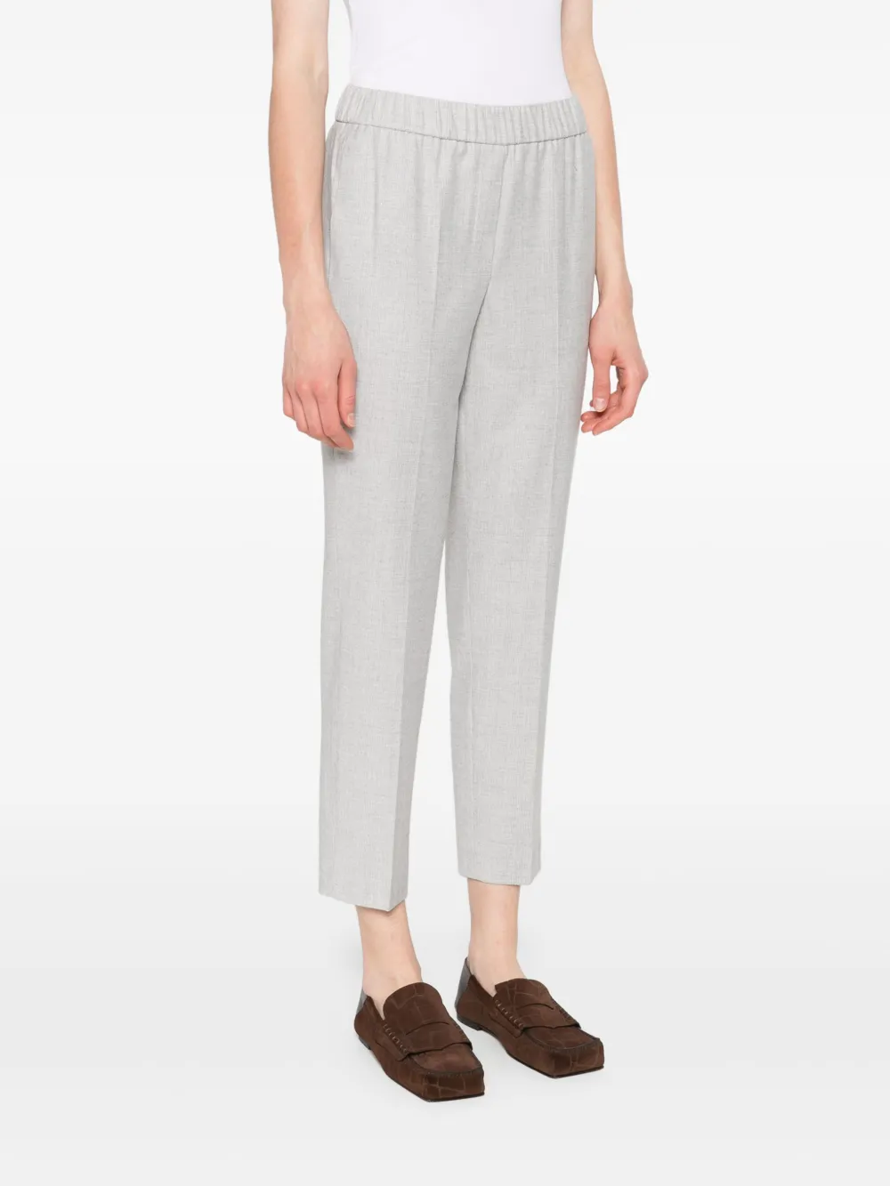 Peserico Cropped broek met elastische taille Grijs