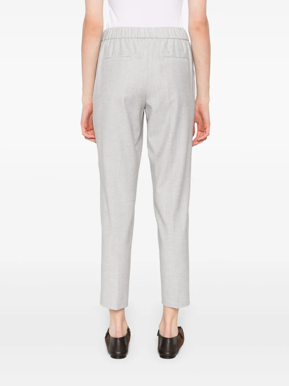 Peserico Cropped broek met elastische taille Grijs