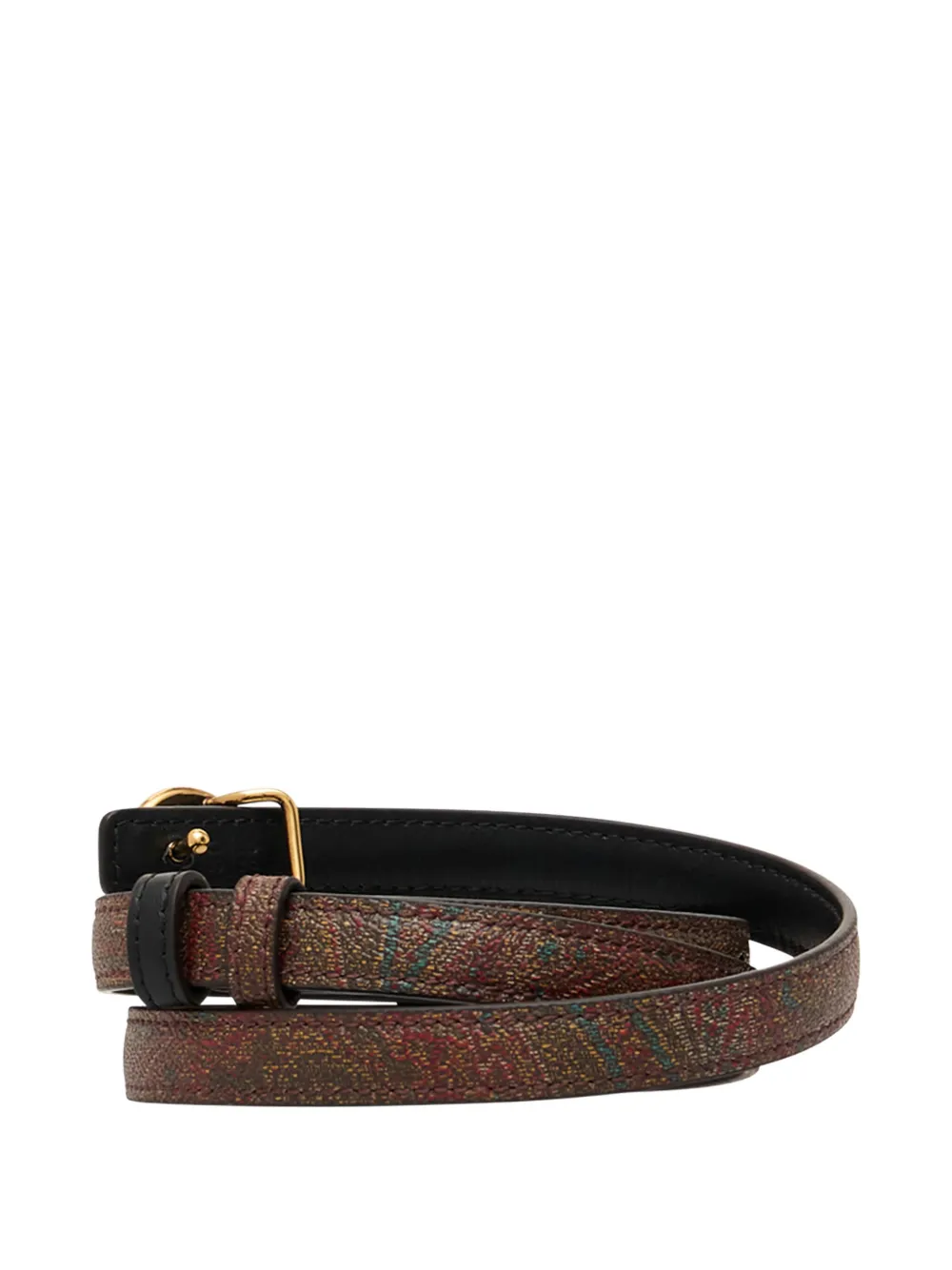 ETRO paisley-pattern circular-buckle belt Bruin