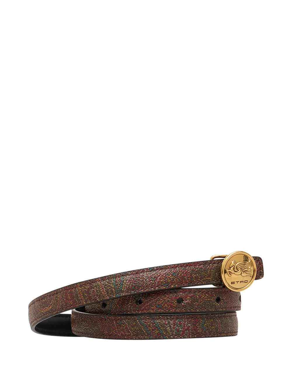 ETRO paisley-pattern circular-buckle belt Bruin