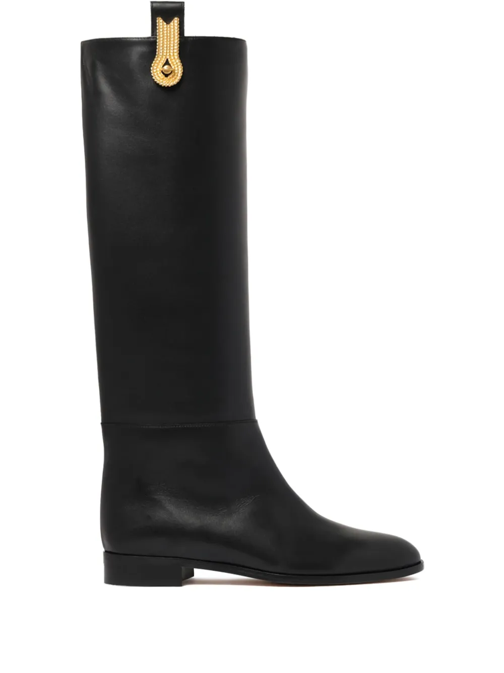 Amato Daniele Appliqué-detail Leather Boots In Black