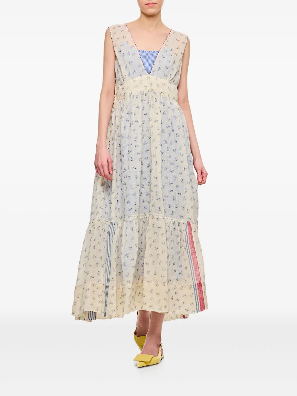 Pero floral-print midi dress - Wit