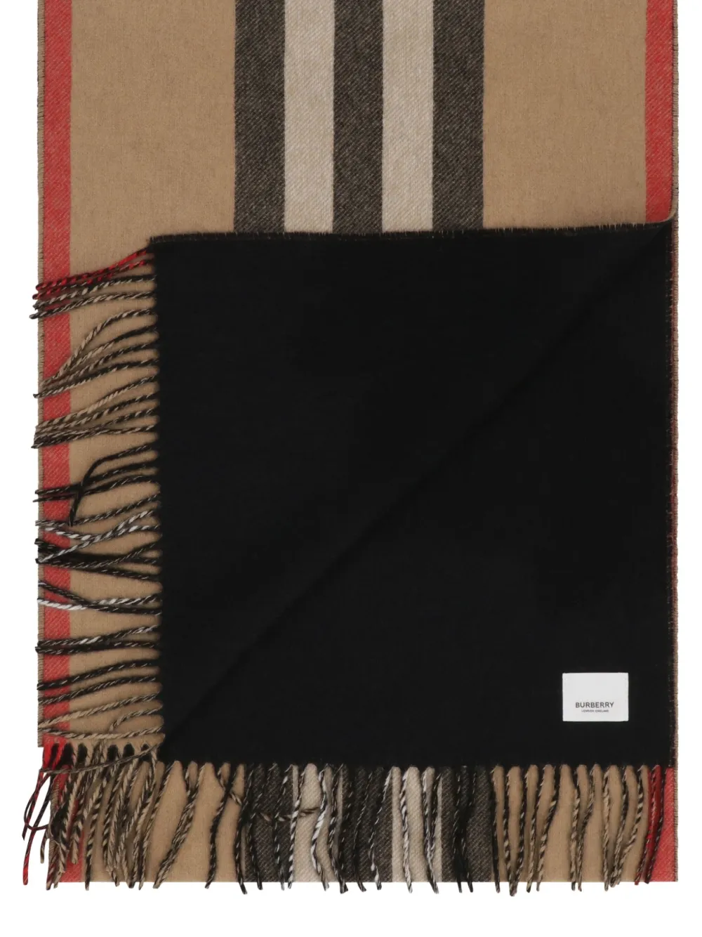 Burberry striped fringed scarf Bruin