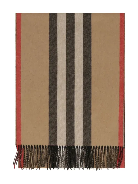 Burberry striped fringed scarf