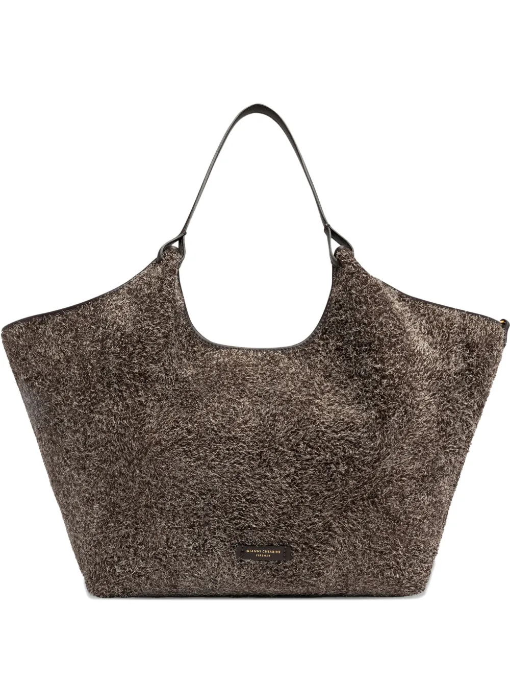 GIANNI CHIARINI Dua leren shopper Bruin