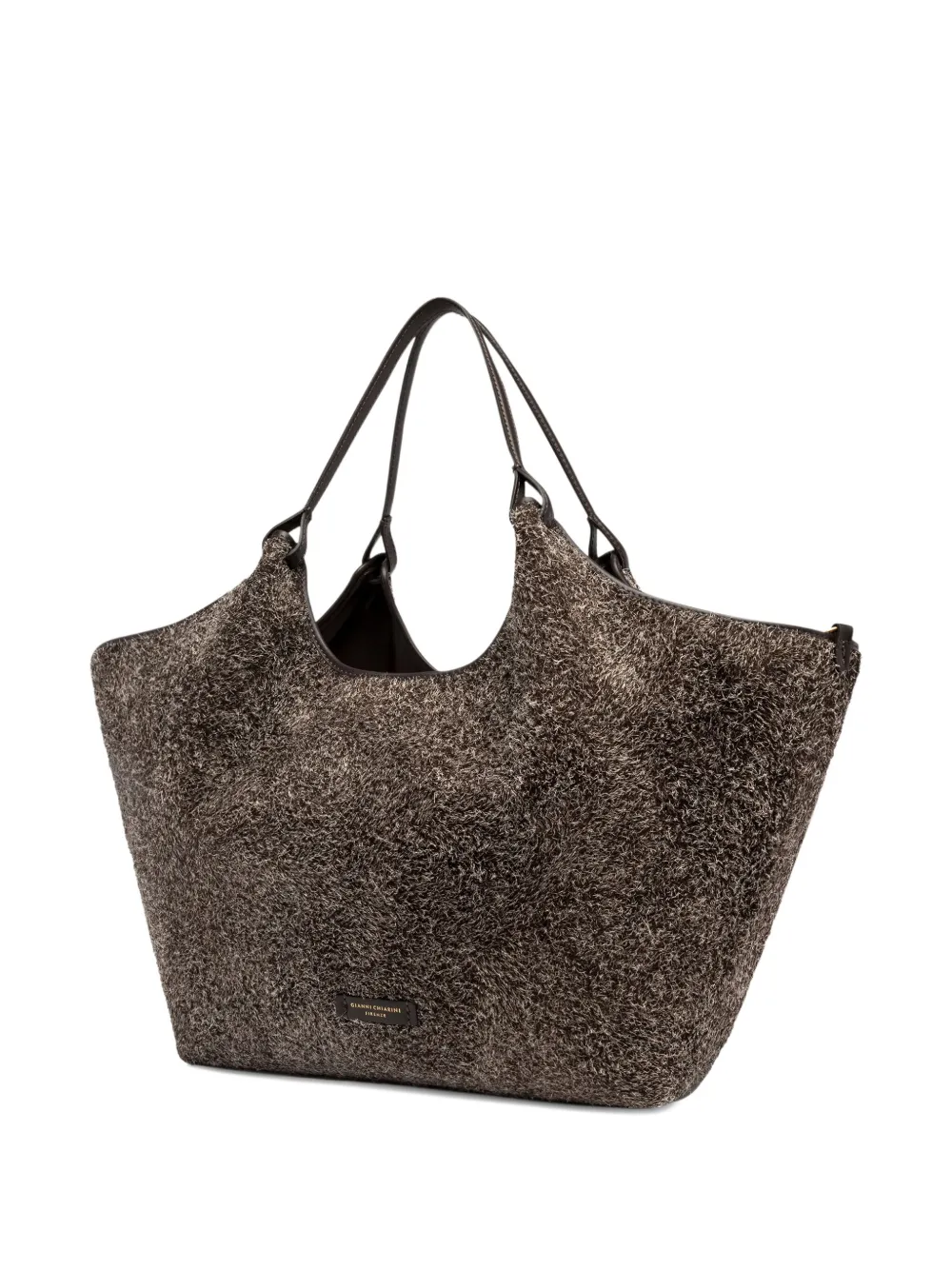 GIANNI CHIARINI Dua leren shopper Bruin