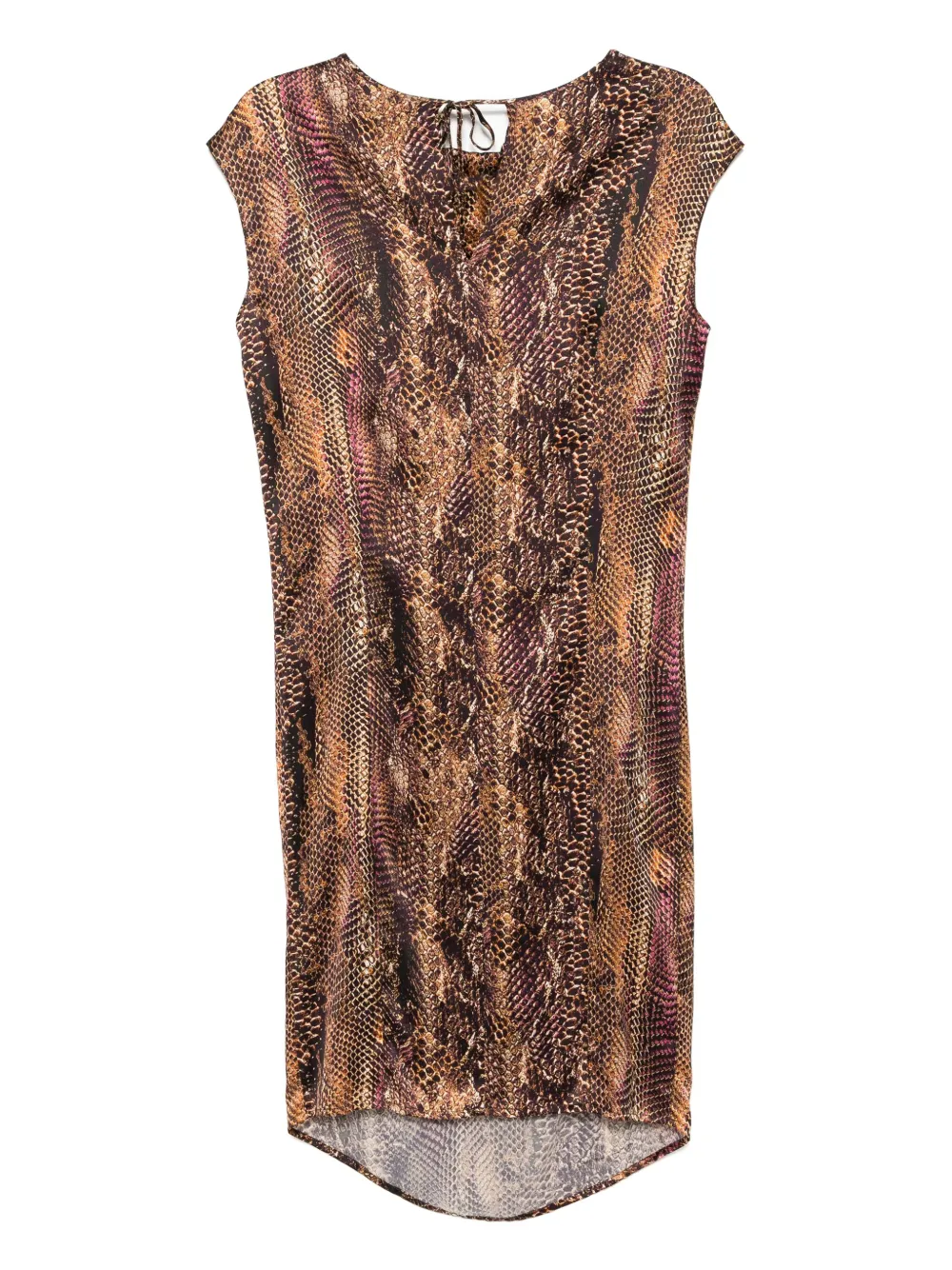 Saint Laurent Pre-Owned Jurk met slangenprint - Bruin