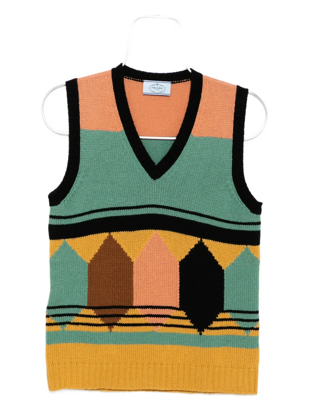 Prada Pre-Owned geometric sweater vest - グリーン Prada Pre-Owned geometric sweater vest - グリーン