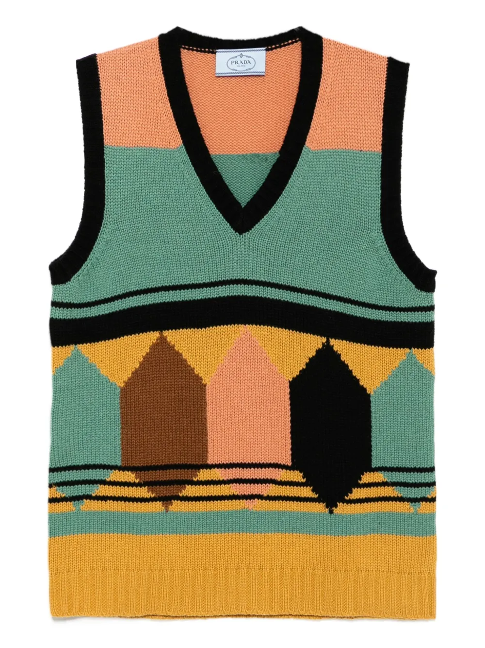 Prada Pre-Owned geometric sweater vest | verde | Image 1