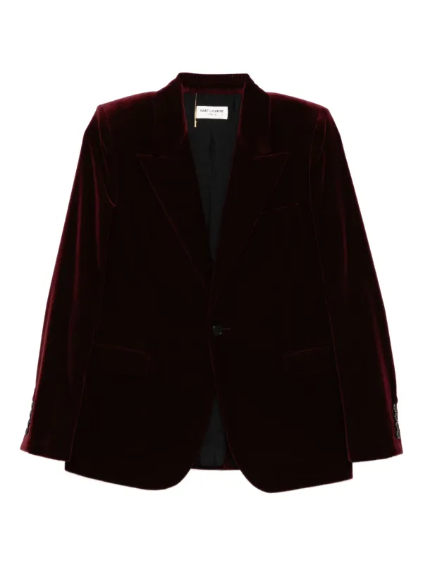 Saint Laurent Pre-Owned Velvet Blazer Red FARFETCH ZA