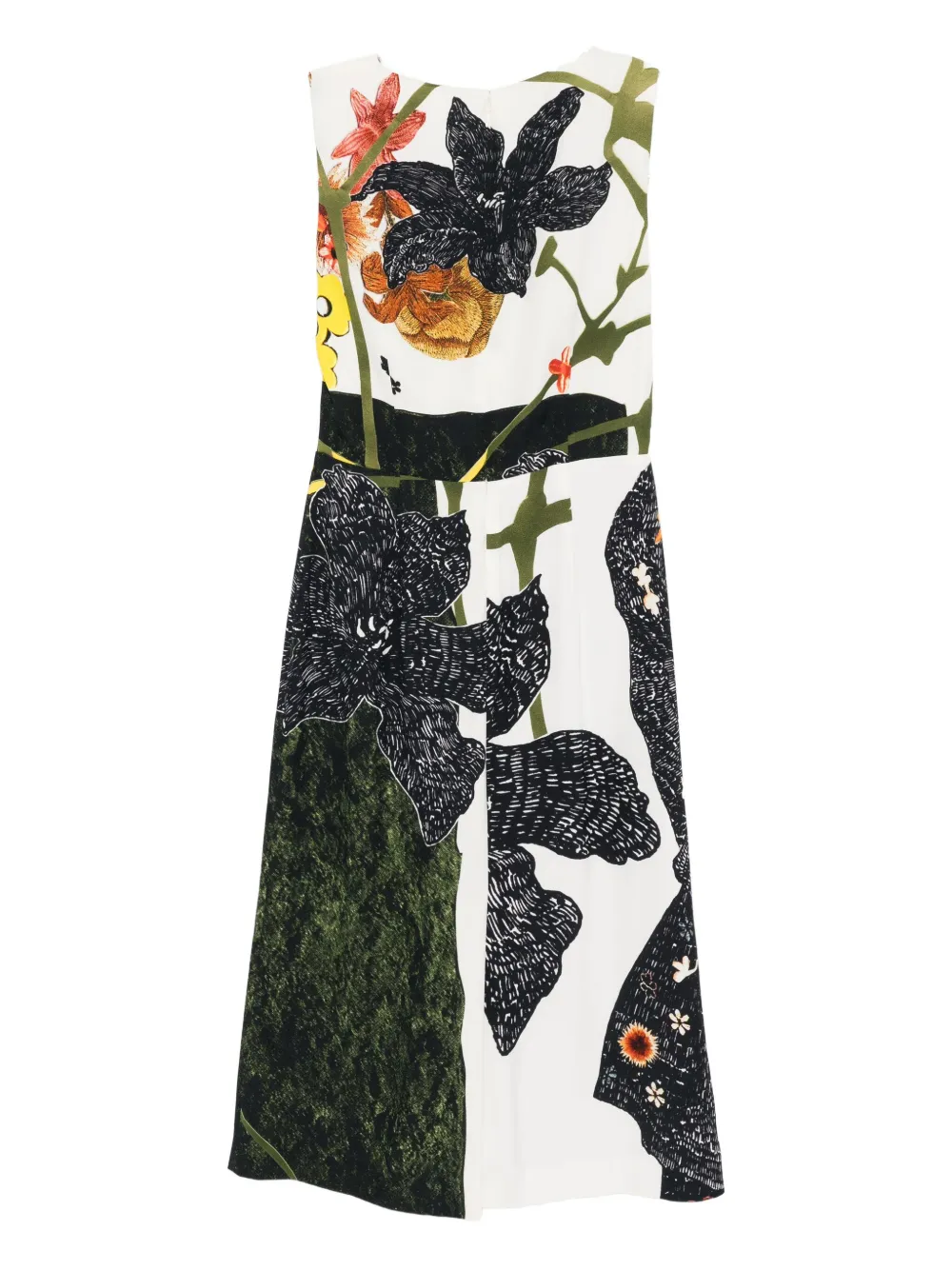 Prada Pre-Owned Jurk met bloemenprint en V-hals - Beige
