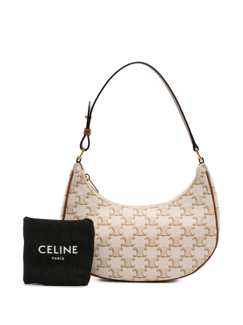 Pre-owned Celine 2022 Triomphe Coated Canvas Ava Shoulder Bag