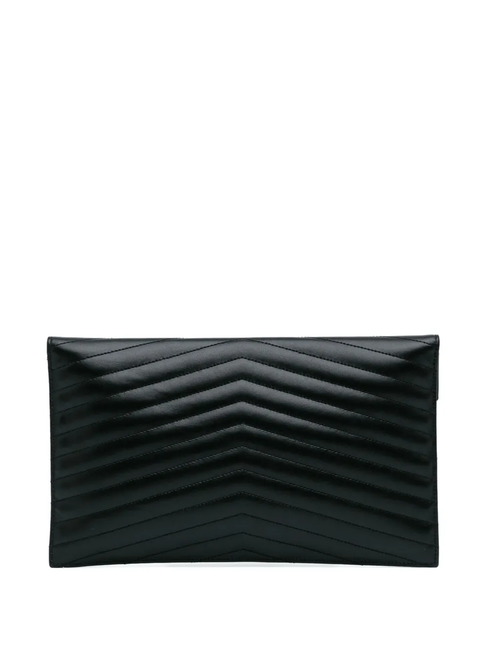 Pre-owned Saint Laurent 2019 Chevron Monogram Uptown Clutch Bag