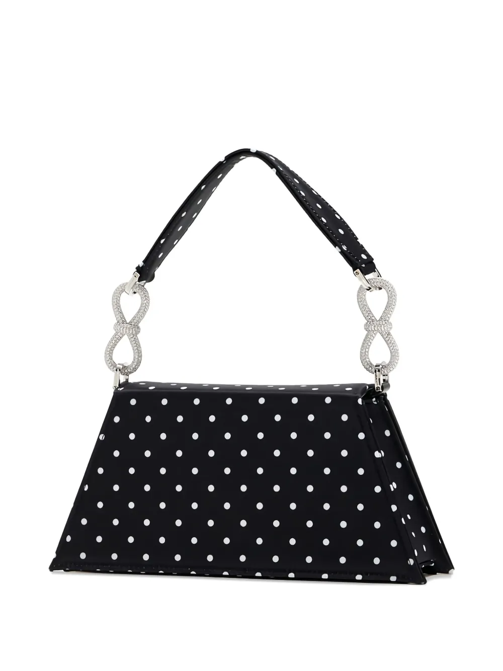 Mach&mach Medium Samantha Polka-dot Pattern Tote Bag In Black
