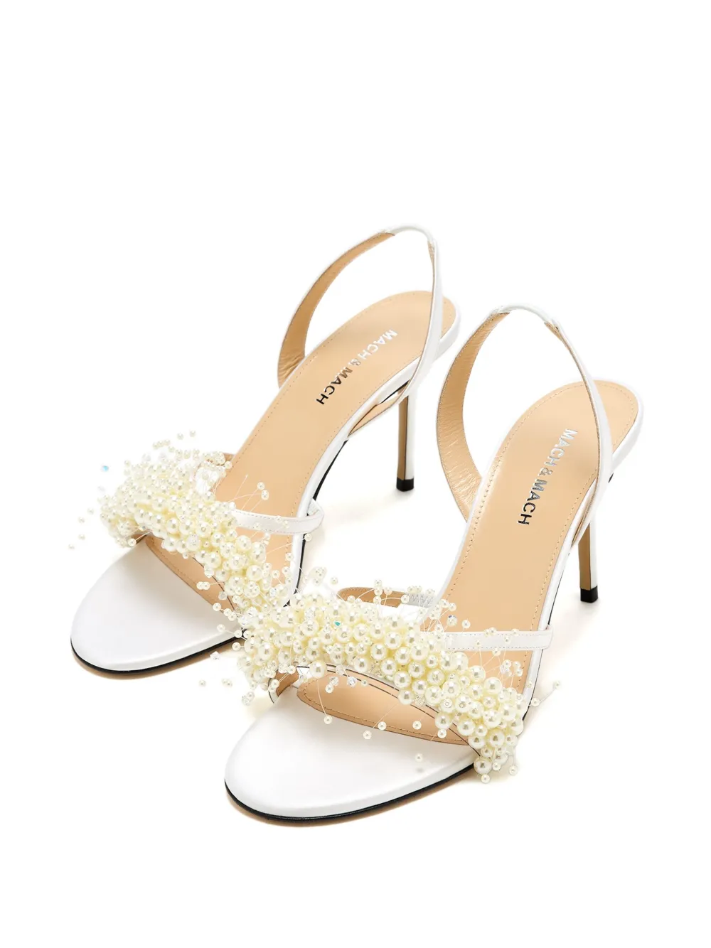 MACH & MACH 85 mm Floating Pearl sandalen Wit
