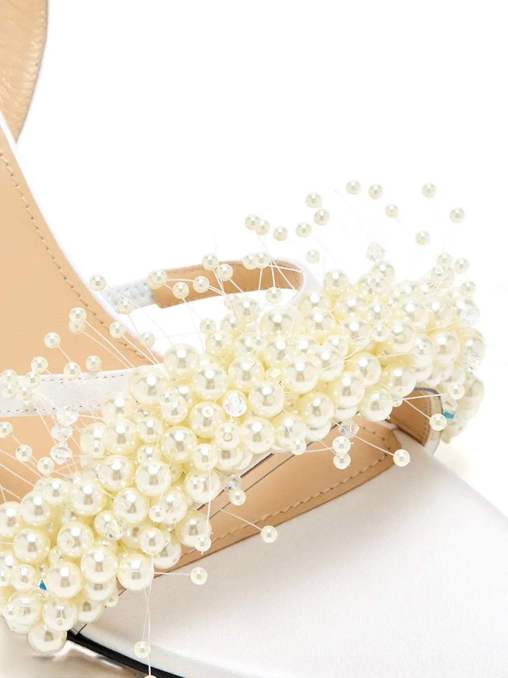 MACH & MACH 85 mm Floating Pearl sandalen Wit