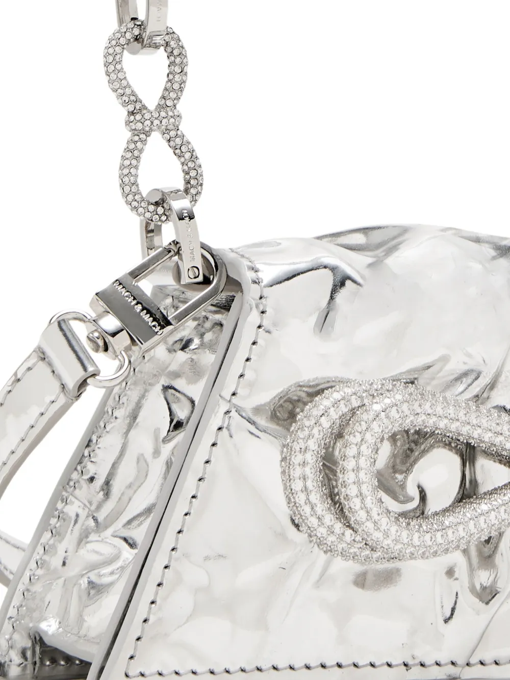Mach&mach Small Double Bow Samantha Tote Bag In Silver