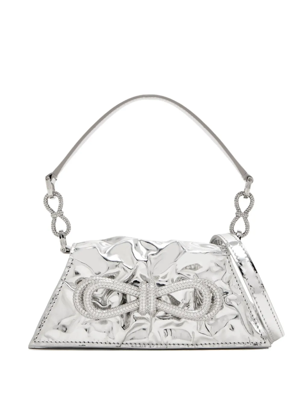 MACH & MACH small Double Bow Samantha tote bag | Silver | Image 1