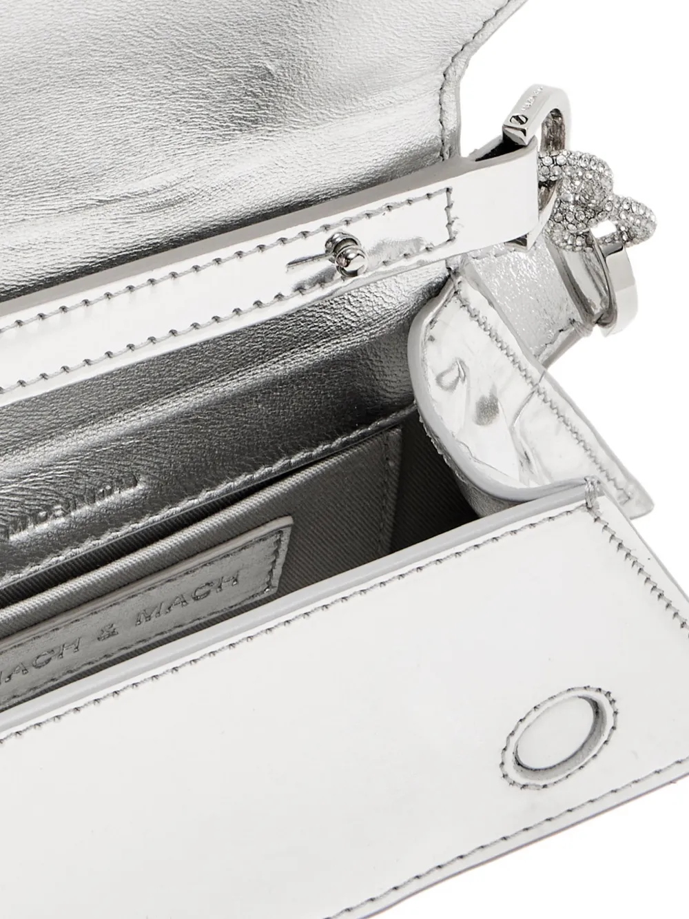 Mach&mach Small Double Bow Samantha Tote Bag In Silver