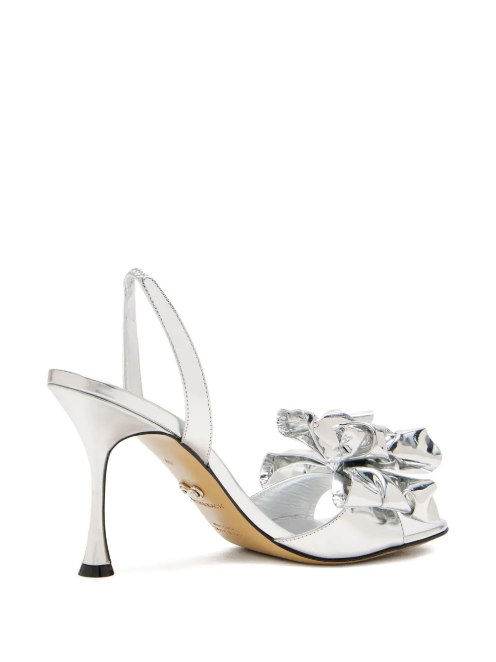 MACH & MACH 95mm Le Cadeau ruffle-bow sandals Silver