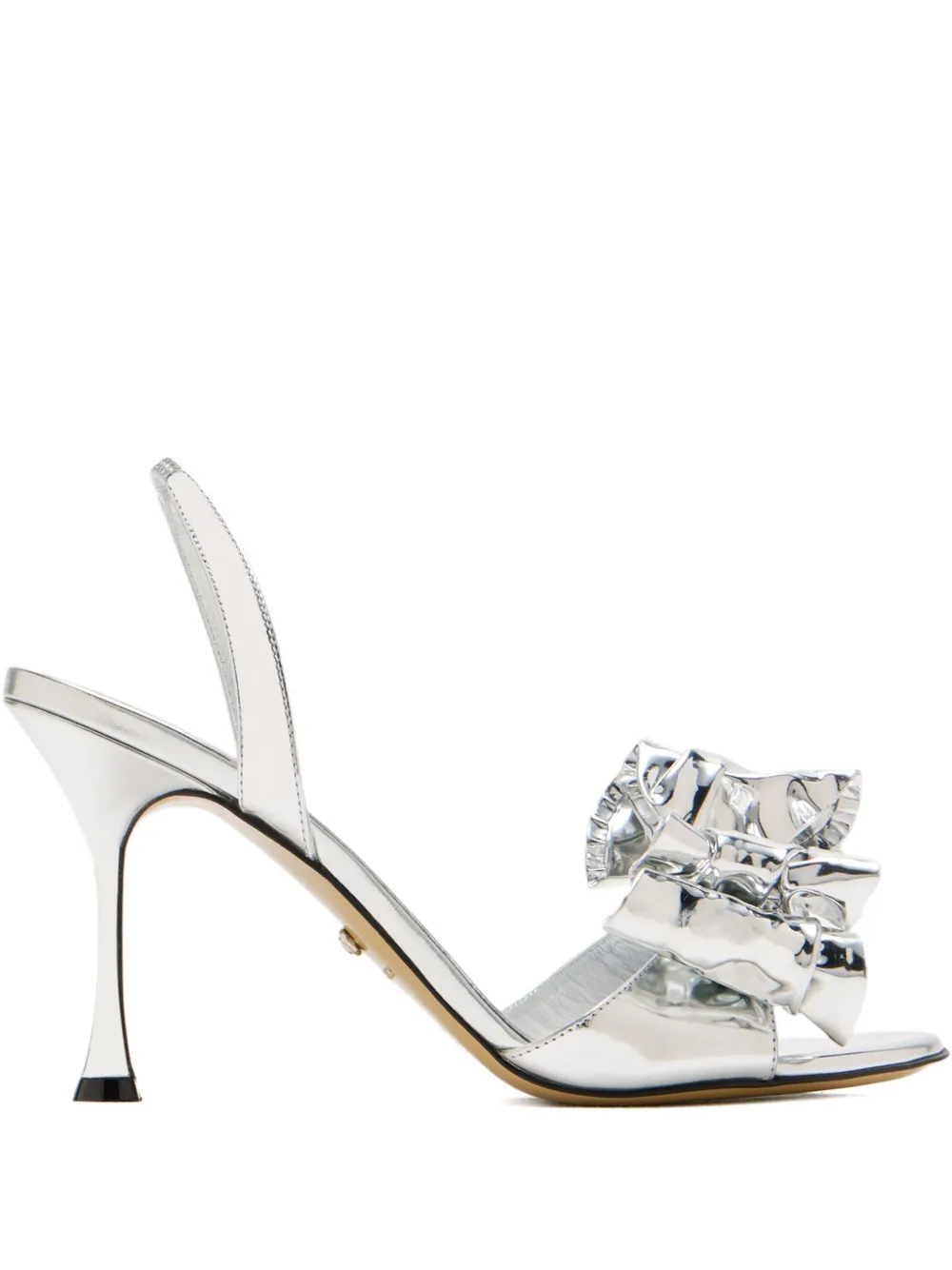 MACH & MACH 95mm Le Cadeau ruffle-bow sandals Silver