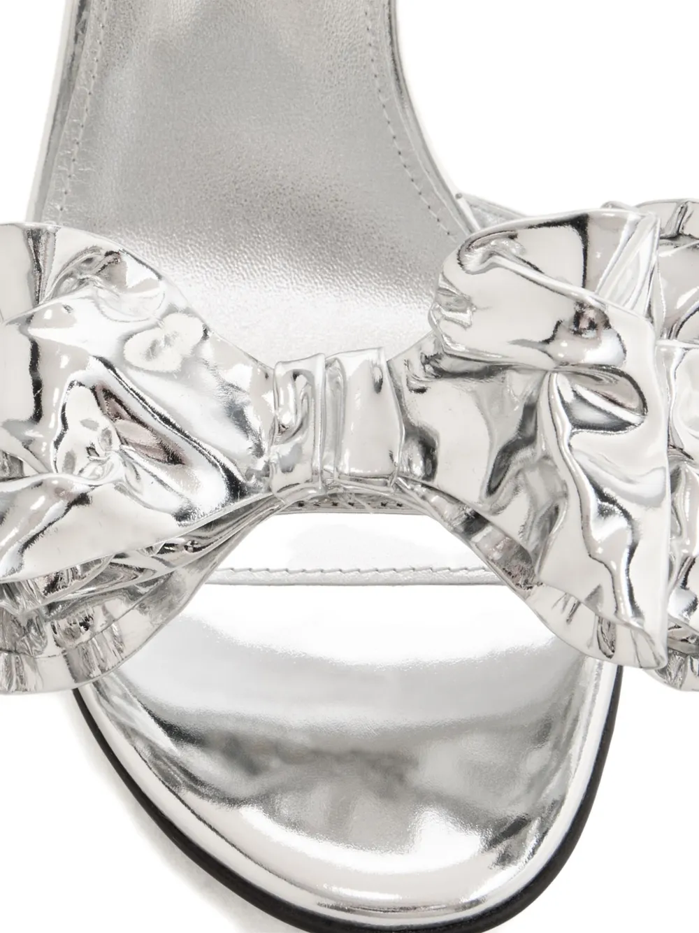 MACH & MACH 95mm Le Cadeau ruffle-bow sandals Silver