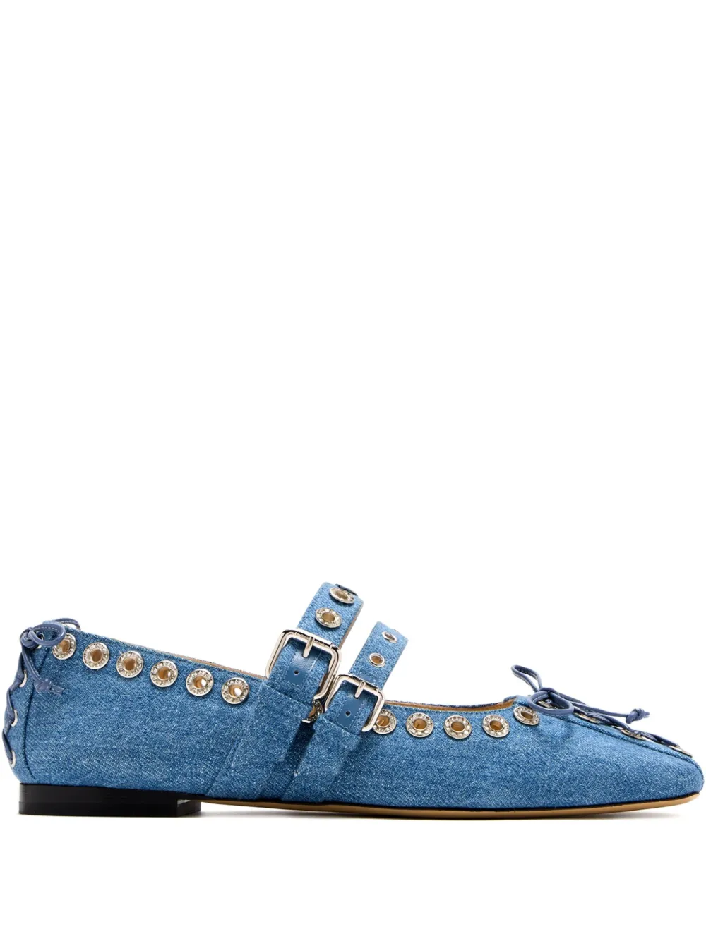 Mach&mach Eyelet-lace Ballet Flats In Blue