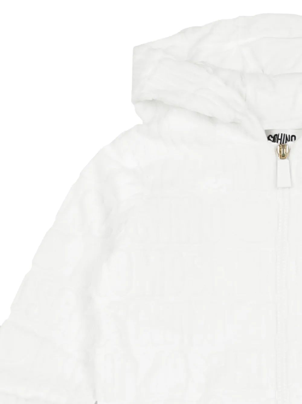 Moschino Kids quilted hooded tracksuit set Wit