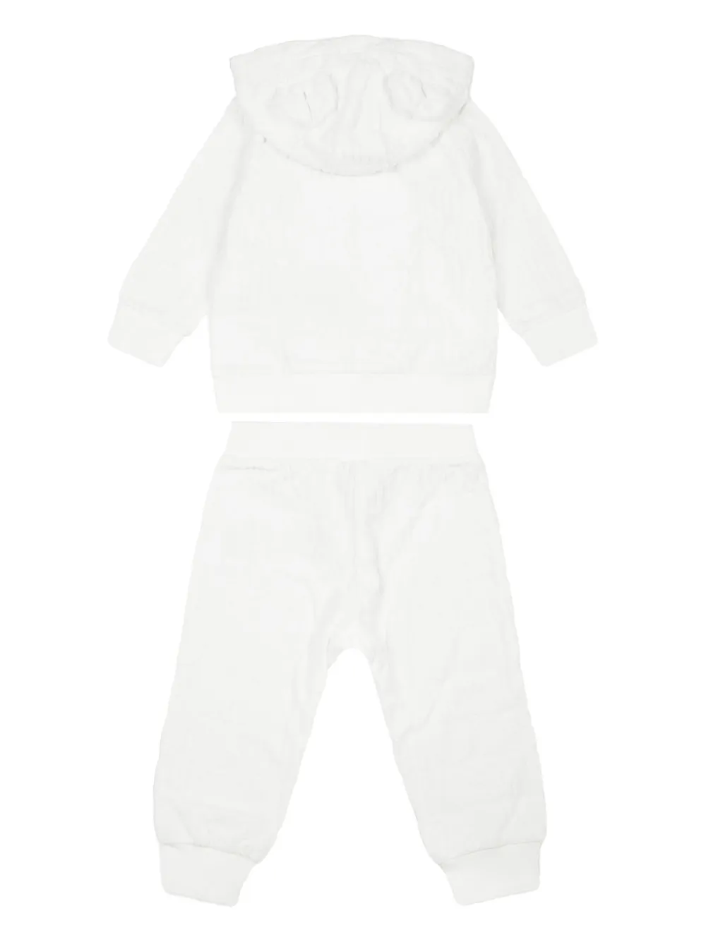 Moschino Kids quilted hooded tracksuit set Wit