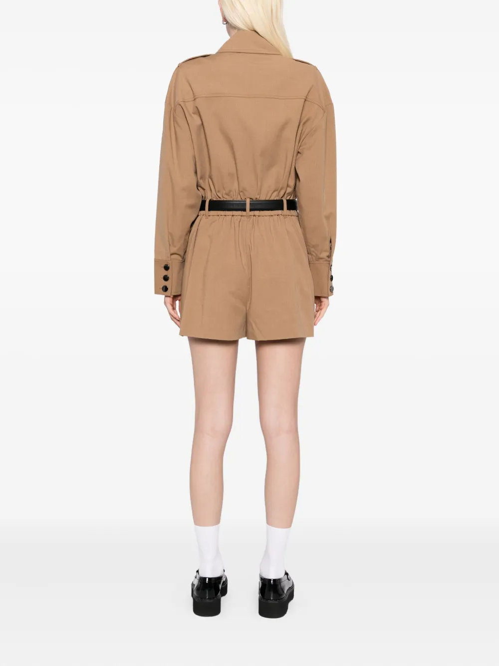 Self-Portrait Twill playsuit Beige