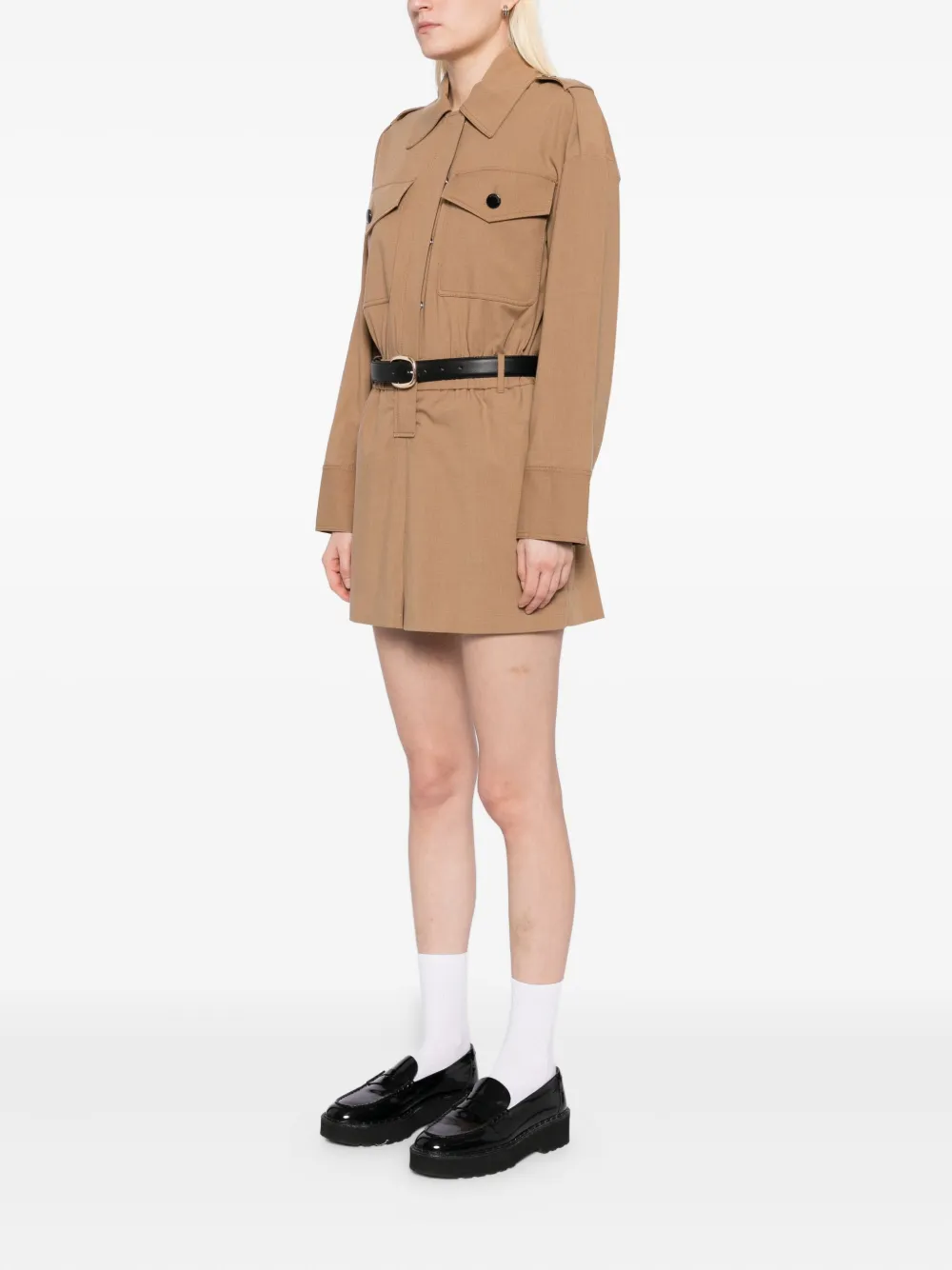 Self-Portrait Twill playsuit Beige