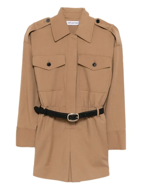 Self-Portrait tan twill playsuit