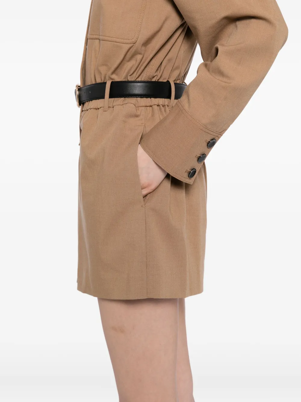 Self-Portrait Twill playsuit Beige