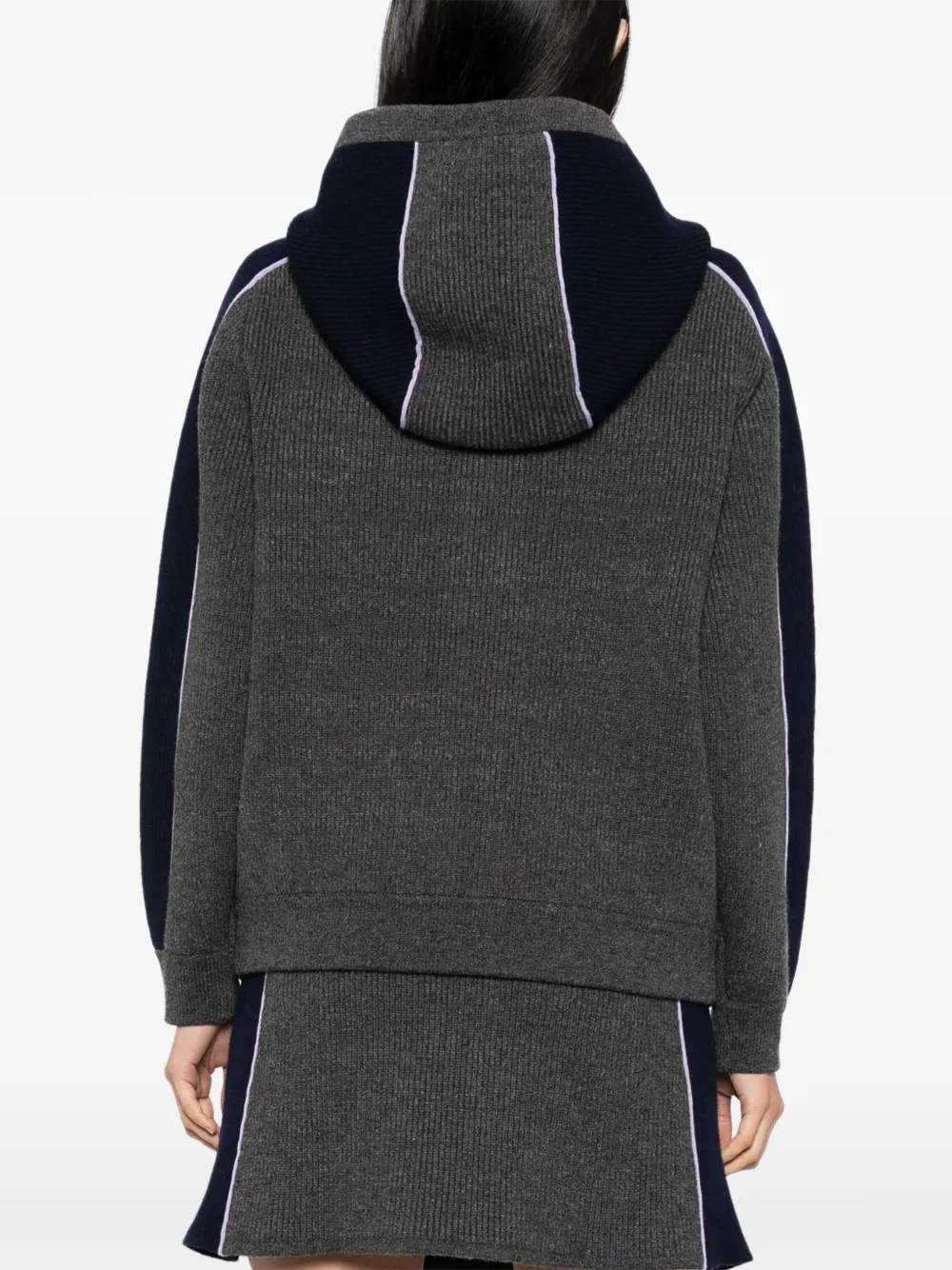Self-Portrait Geribbelde sweater GREY