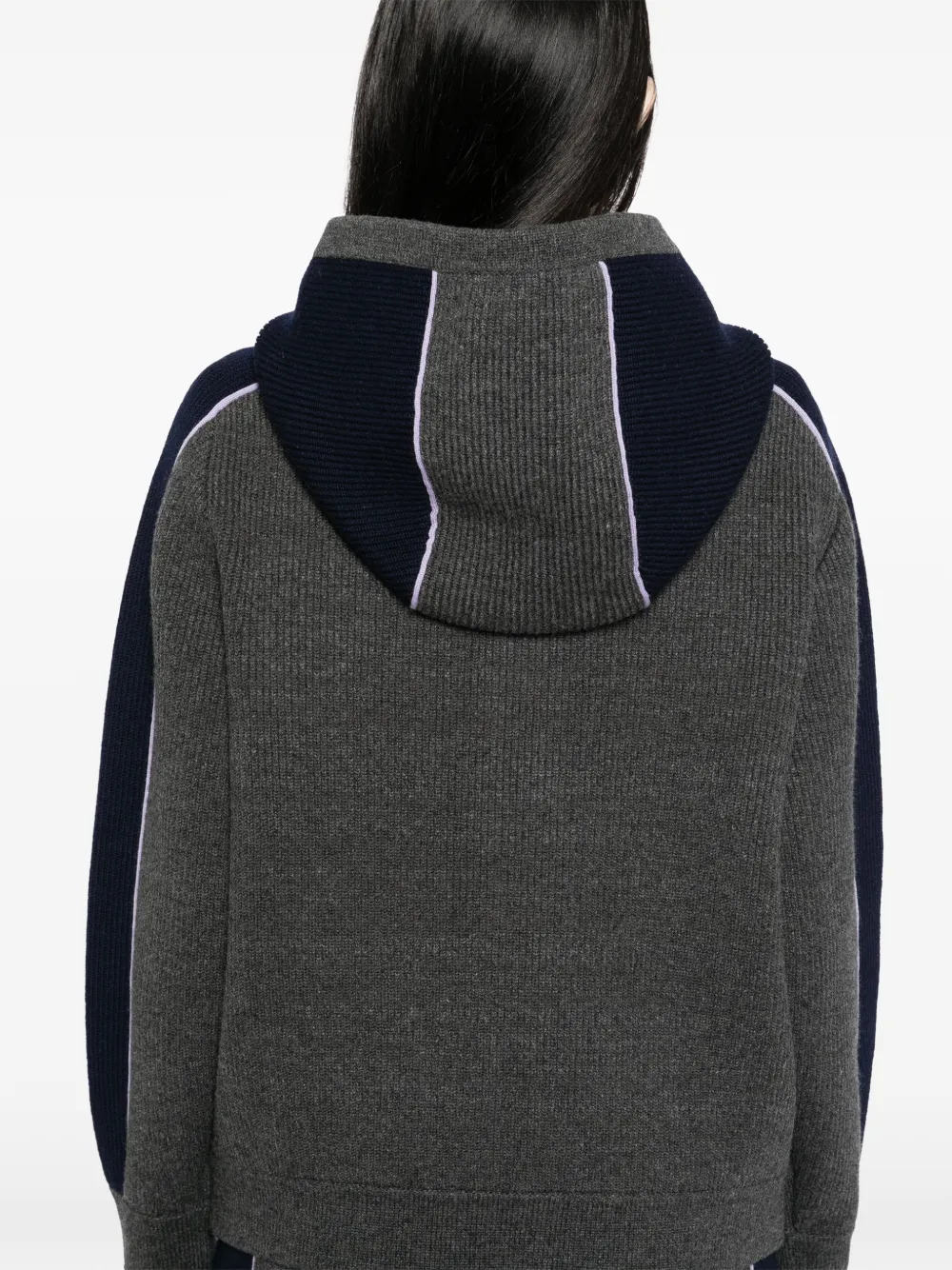 Self-Portrait Geribbelde sweater GREY