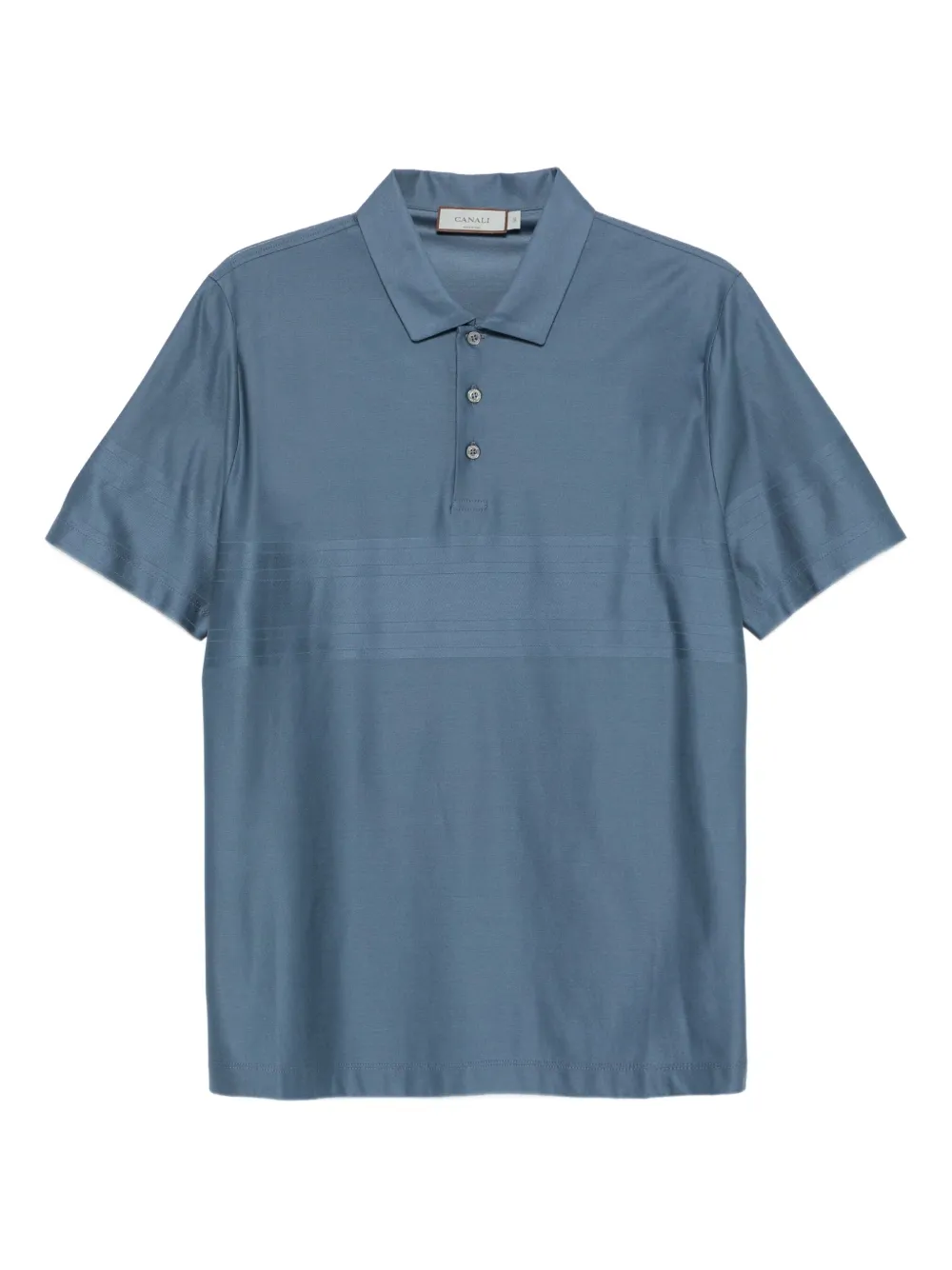 Canali Poloshirt met gestreept-detail Blauw