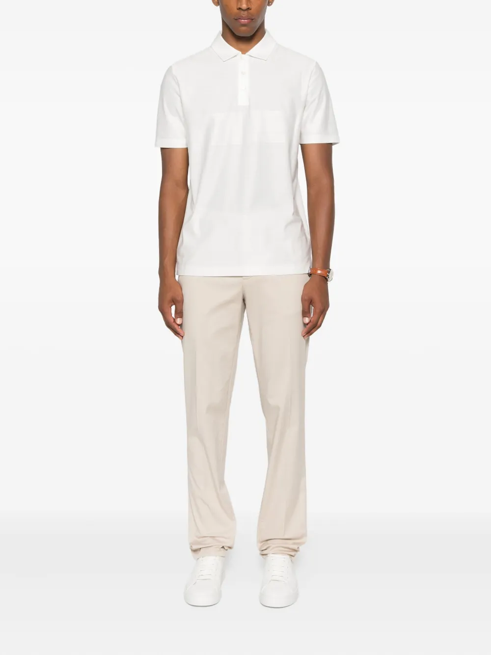 Canali Poloshirt met korte mouwen Wit