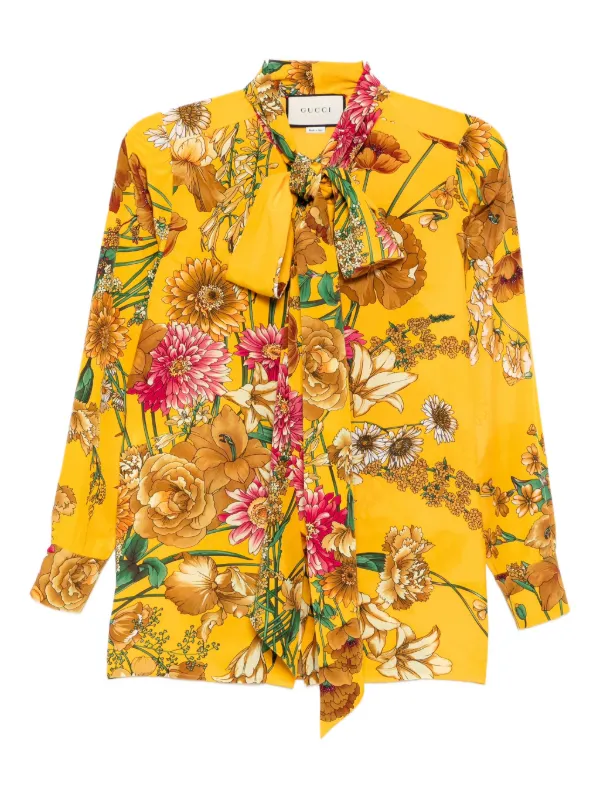 Gucci Pre-Owned Floral Shirt Yellow FARFETCH IN