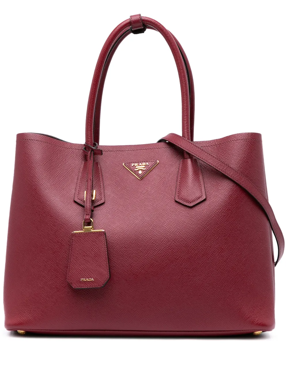 Prada Pre-Owned 2010-2024 Medium Saffiano Cuir Double satchel | Red | Image 1