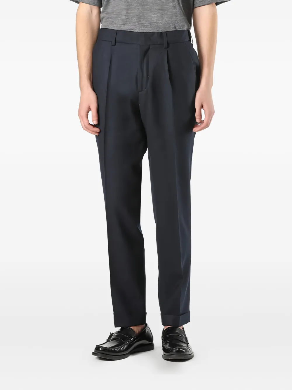 pleated-front trousers
