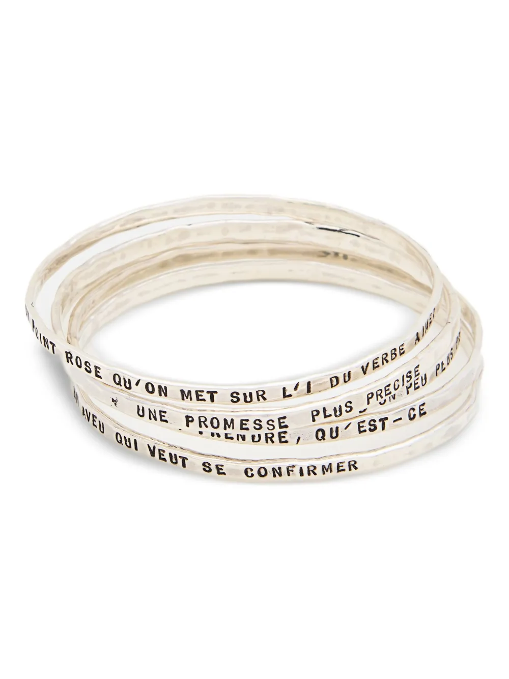 Thoraval silver inscription bangle bracelet - シルバートーン Thoraval silver inscription bangle bracelet - シルバートーン